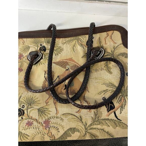 BRIGHTON C184233 VINTAGE LARGE CANVAS, LEATHER SHOULDER BAG - Picture 15 of 15